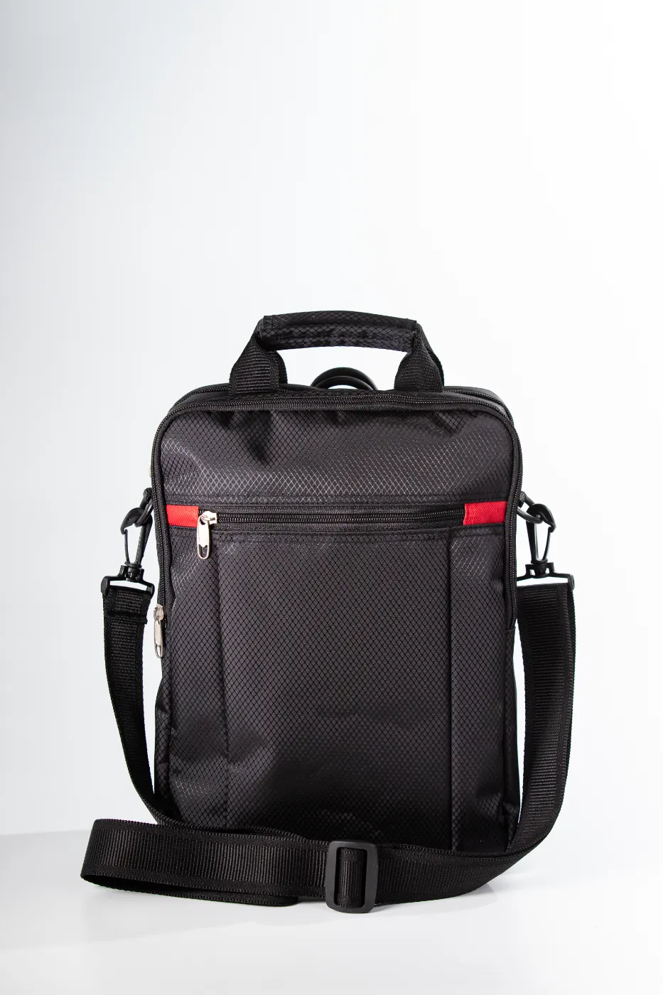 กระเป๋าเอกสาร-BLK-RD - ผ้ารังผึ้งสีดำหลังยางกันน้ำ ขนาด 9.5x12.5x2.5นิ้ว ซับในผ้า
210 D สีดำผ้าซิป No.5 ผลิตใ… - ภาพที่ 3